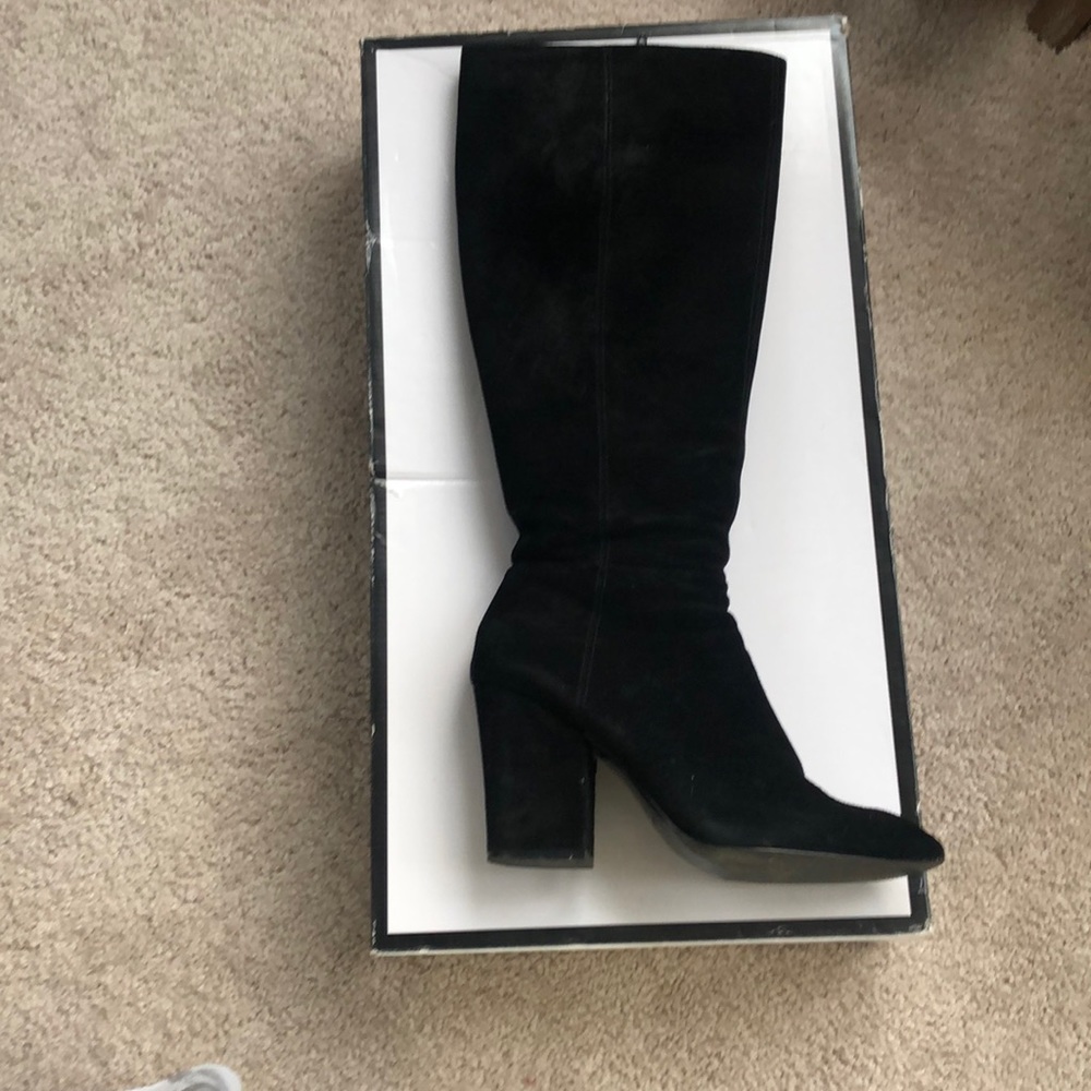 Nine West Samreno Black Suede Boots Size 8.5